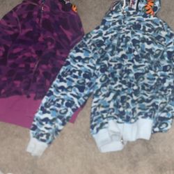 Blue & Purple Bape Hoodie For Sell 