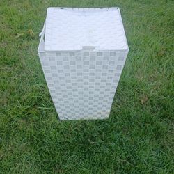 White Straw Clothes Basket