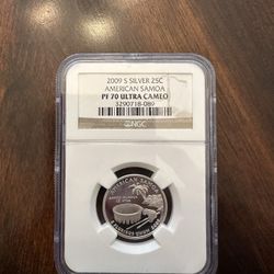 2009 S SILVER AMERICAN SAMOA 25C  PF 70 ULTRA CAMEO