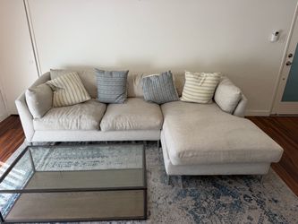Light Gray Sectional Couch with Chaise (L Couch) - detachable