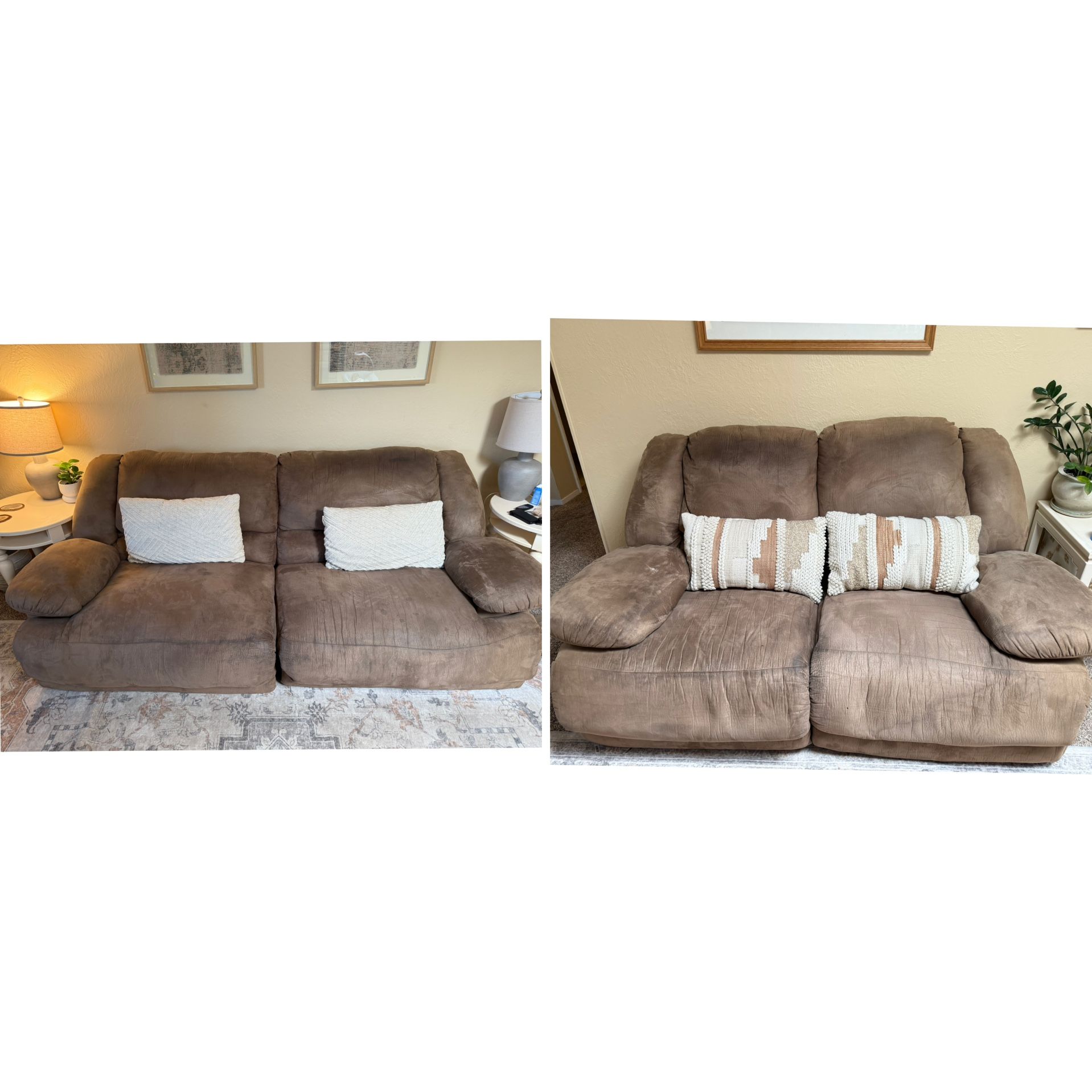 Couch & Love Seat Set. Full Reclining. 