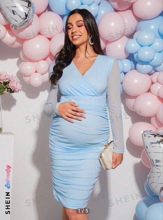 Baby Blue Maternity Dress