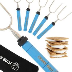 Smores Sticks for fire pit -Set of  5 -Extra Strong Extendable