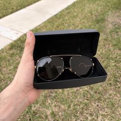 Versace Women's Black and Gold Sunglasses