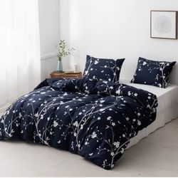 Duvet Cover  King Queen 3pc set Soft 100% Washed Microfiber Breathable Bedding Duvet Cover Set with Zipper Ties 