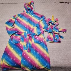 Matching girl and doll bathrobe 
