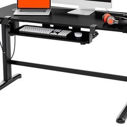 Adjustable Standing Office Desk with Dual Monitor Stand Riser, Adjustable (Merced)