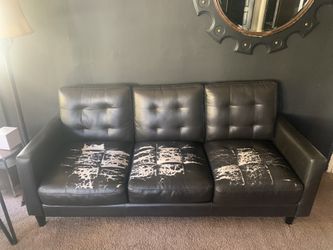 Tufted Black Couch Sofa