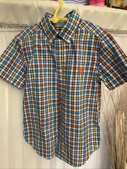 Boys Chaps Plaid Short Sleeve Button-Down Shirt