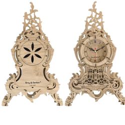 3D Wooden Puzzle Clock Model Kits for Adults- Baroque Desk Clock