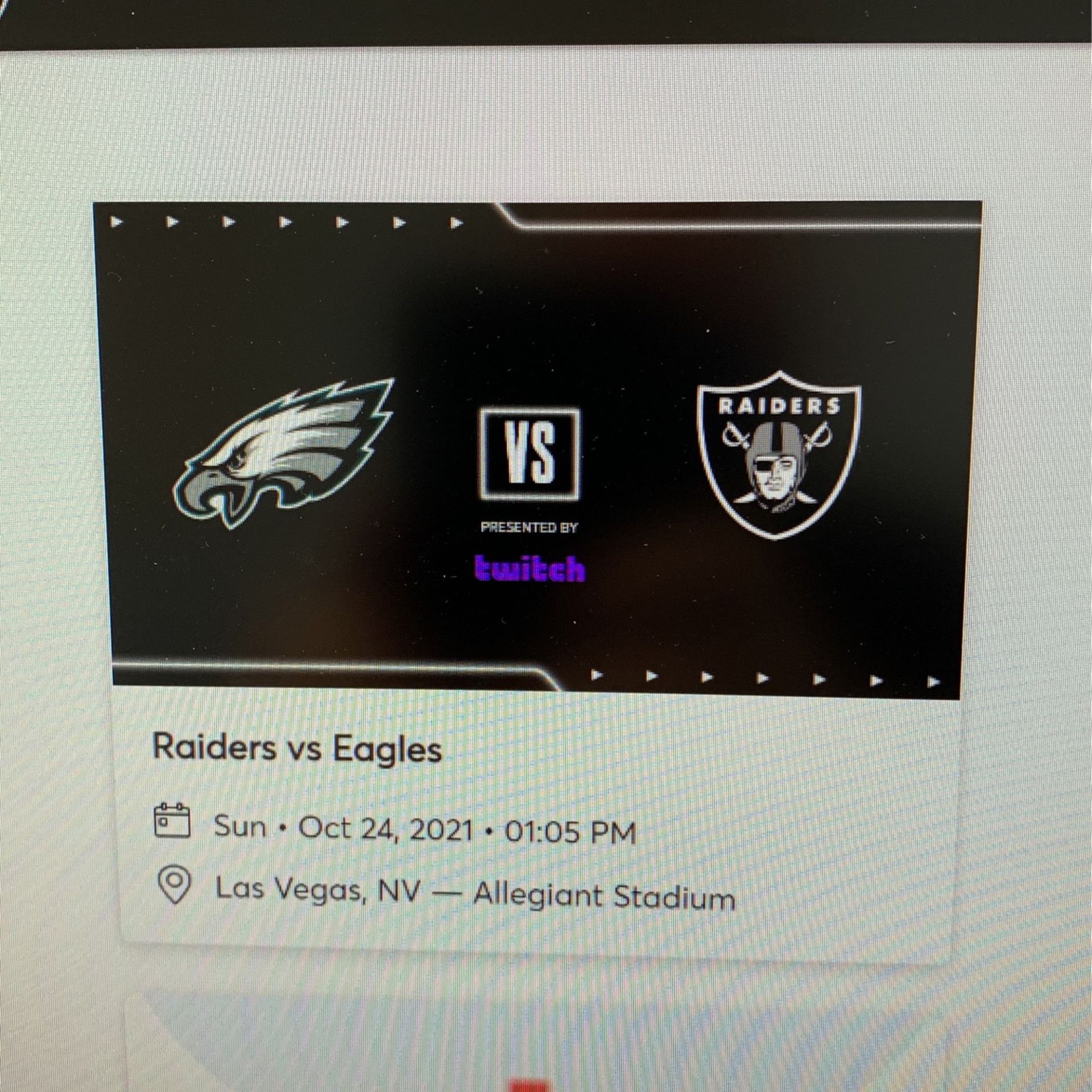 Raiders vs Eagles 