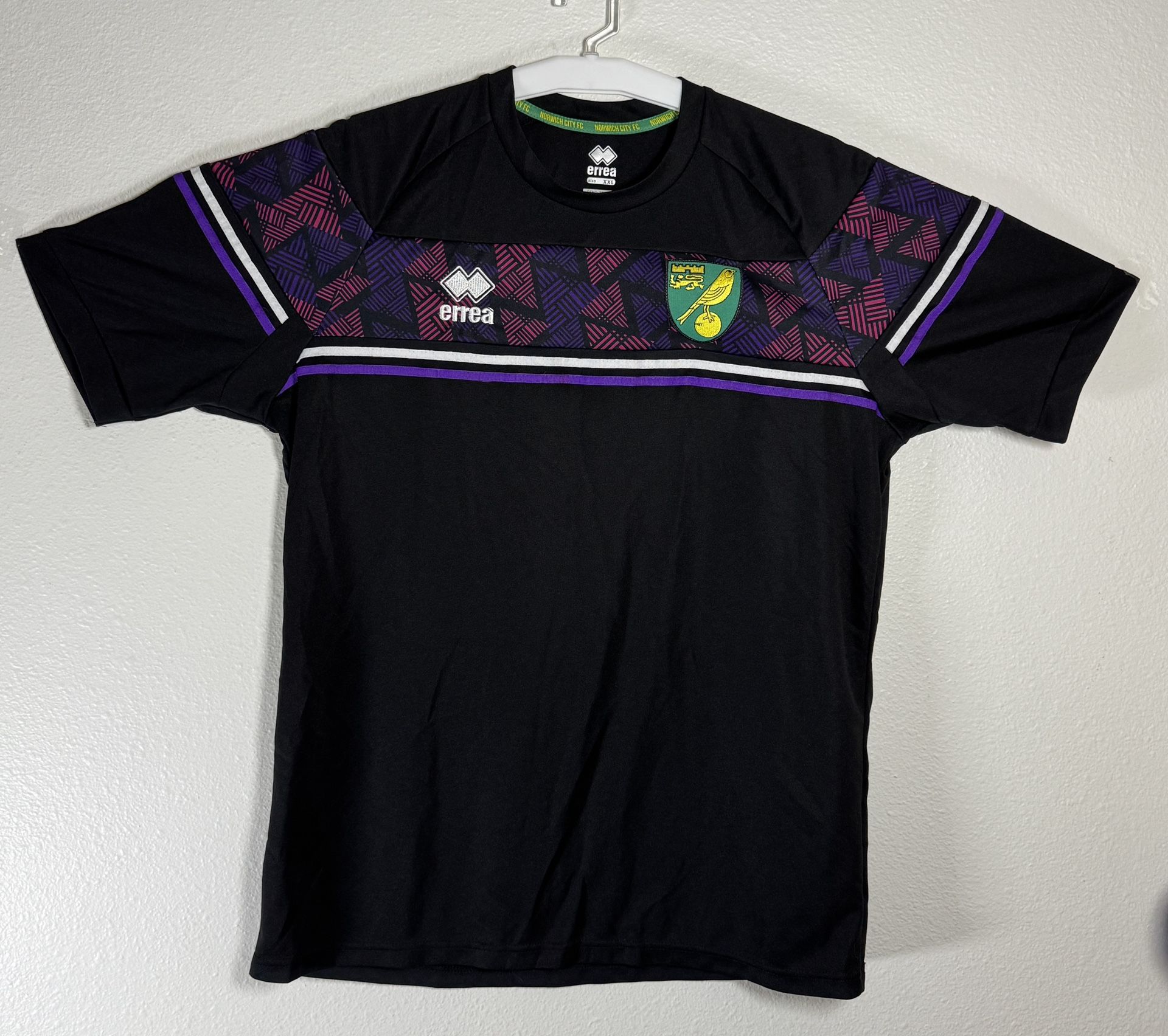 Norwich City FC Canaries Errea Mens XXL Black Shirt