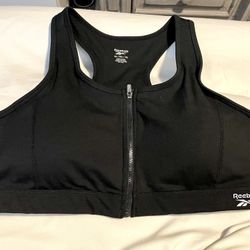 **NWT** REEBOK - Zip Front Bra - High Support W/Padded Cups - Size XL -Performer
