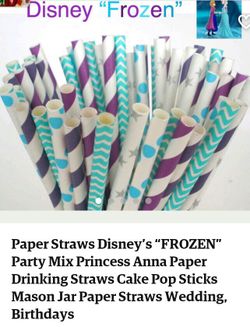 Frozen theme party straws