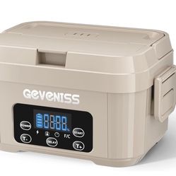 Cordless Electric Lunch Box for Adults – Heated Lunch Box with 1100ML SS Container, Battery-Powered Food Warmer with Leakproof Lid, Fast Heating Up to