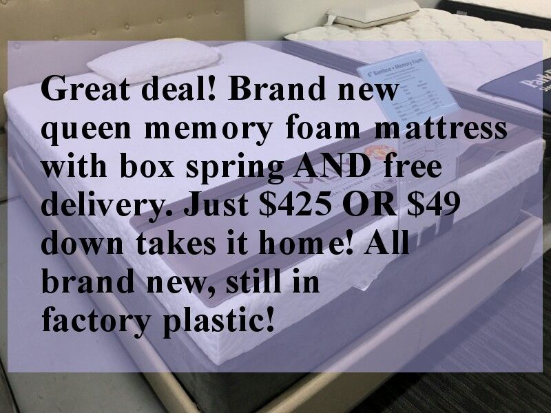 Brand New, still in plastic, Queen Memory Foam Set