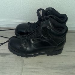 WRANGLER RUSTLER  STEEL TOE WORK ANKLE MEN'S NATE BLACK BOOTS SZ 9.5 M