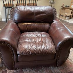 Beautiful Oversized Brown Leather Chair