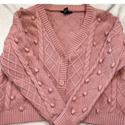 Forever 21 Pink Knit Sweater Cardigan