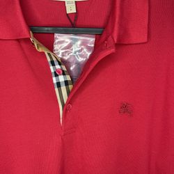 Red Burberry Polo