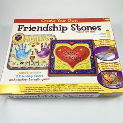 NEW! GIFT!  Create Your Own - 2 Garden Friendship Stones - Mix & Mold (Plaster), Paint, Decorate!