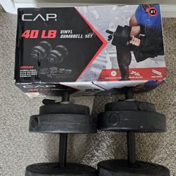 40 Lbs Vinyl Dumbbell Set