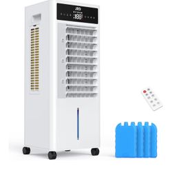 JRD Portable Air Conditioner, Portable Evaporative Air Cooler with Remote, 12H Timer, 4 Ice Pack, 2.4Gal Tank, 4 Mode&3 Speed, Mist Function, Swamp Co
