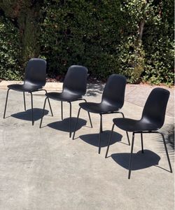 IKEA LIDÅS Set of 4 Black Dining Chairs – Mid Century Modern Style