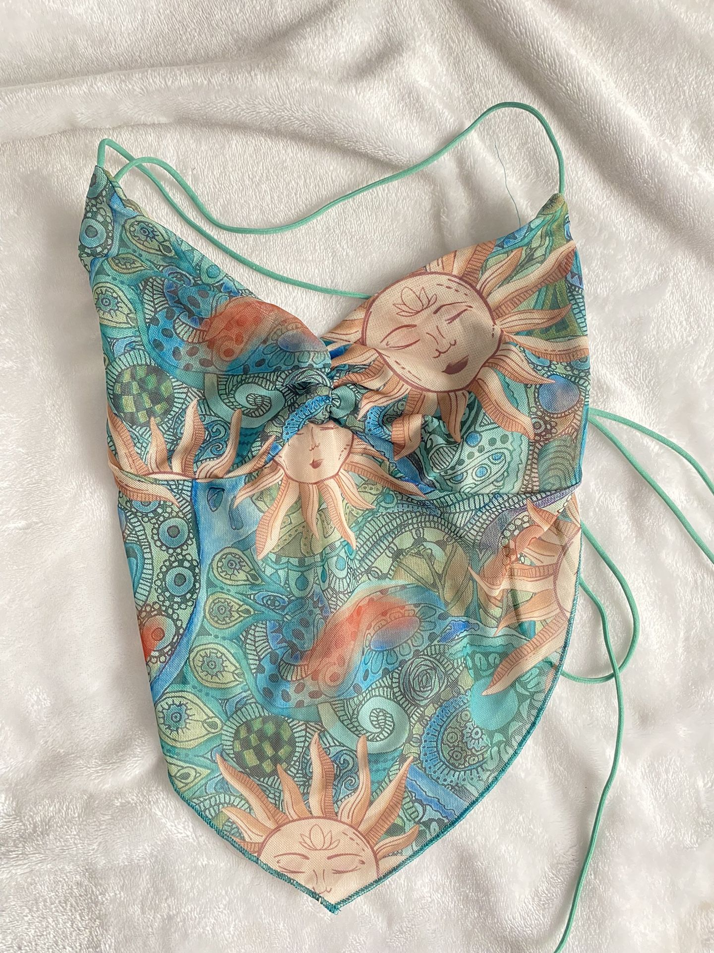 Multicolor Sun Halter Top