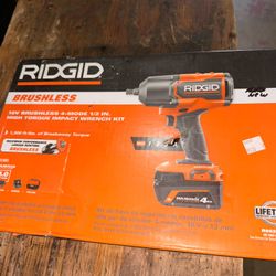 Ridgid 18 Volt 4-mode 1/2” High Torque Impact Wrench Kit