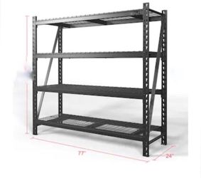 Kobalt Bolted Steel Heavy Duty 4-Tier Utility Shelving Unit (77-in W x 24-in D x 72-in H)