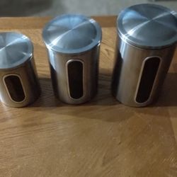 3 Piece Stainless Steel Canister Set 