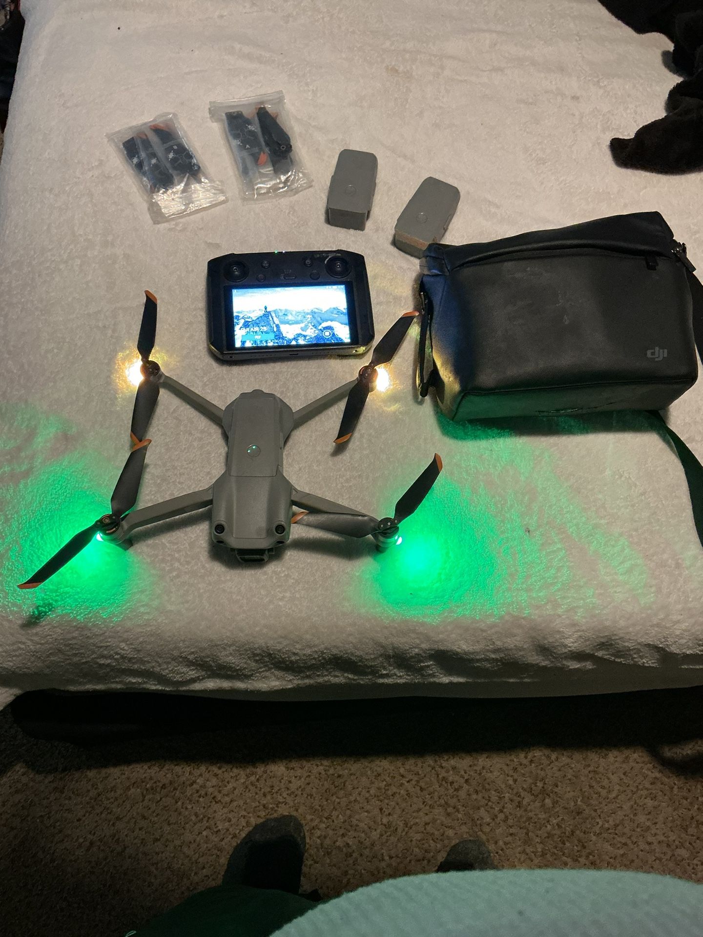 DJI Air 3s Fly more Combo Camera Drone W/3 Batteries And Case