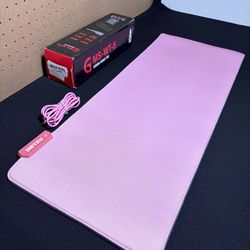 Pink RGB LED Light Up Desk Mat 
