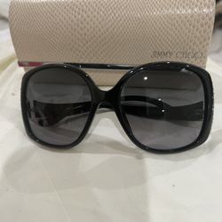 BLACK. JIMMY CHOO Sunglasses With Crystals