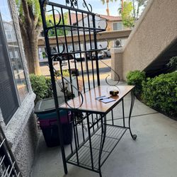Bakers Rack And Beverage Holder