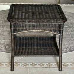 Pier 1 Indoor Outdoor Rattan Table With Shelf