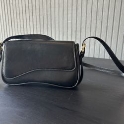 Black Small Crossbody Shoulder Bag Gold Hardware
