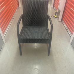 Black Patio Set W/ 6 Chairs 