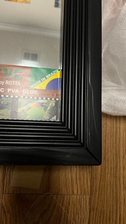 2  x NEW Black Reeded Framed Mirror