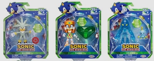 Jakks Pacific Tikal, Silver, & Chaos 35th Anniversary Sonic The Hedgehog Figures