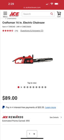 Craftsman CMECS600 16 in. Electric Chainsaw - Ace Hardware