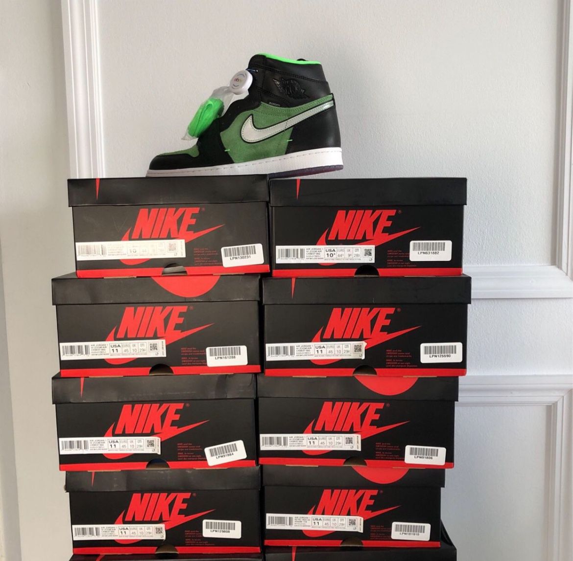 10 Pairs Nike jordan 1 High Zoom Zen Green CK. 
