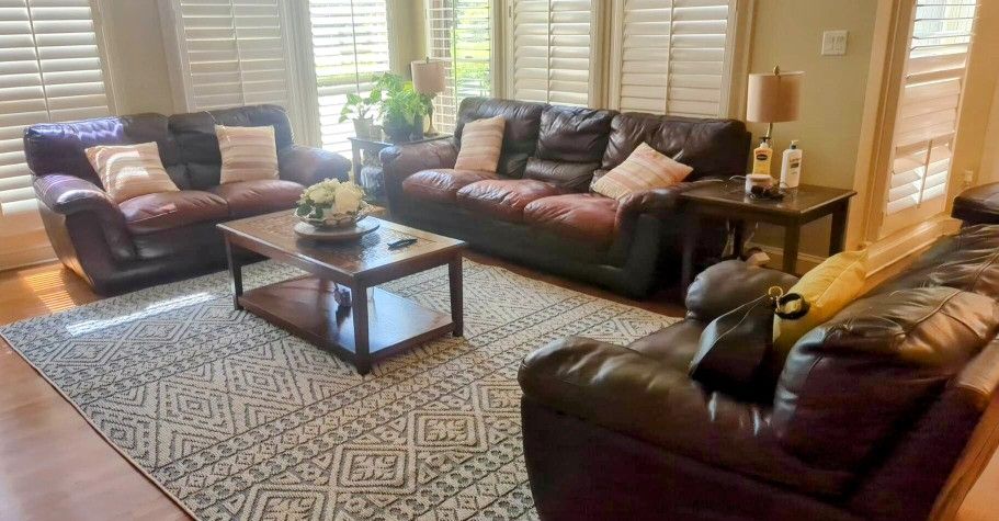 3 piece leather couch set