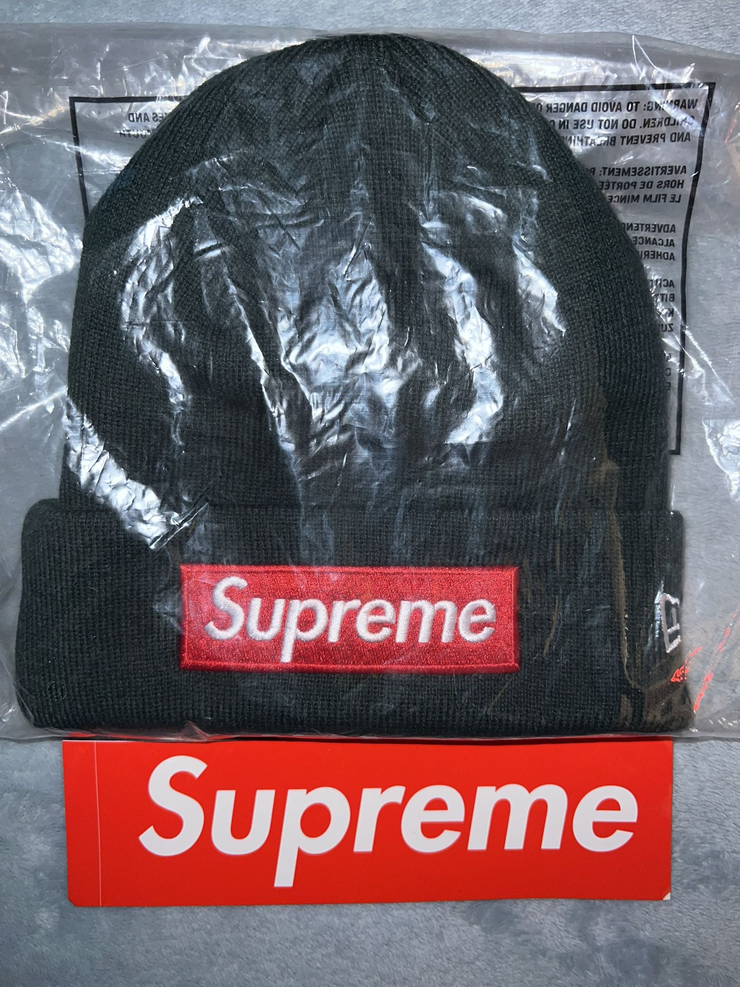 Buy Supreme x New Era Box Logo Beanie 'Black' - FW22BN10 BLACK