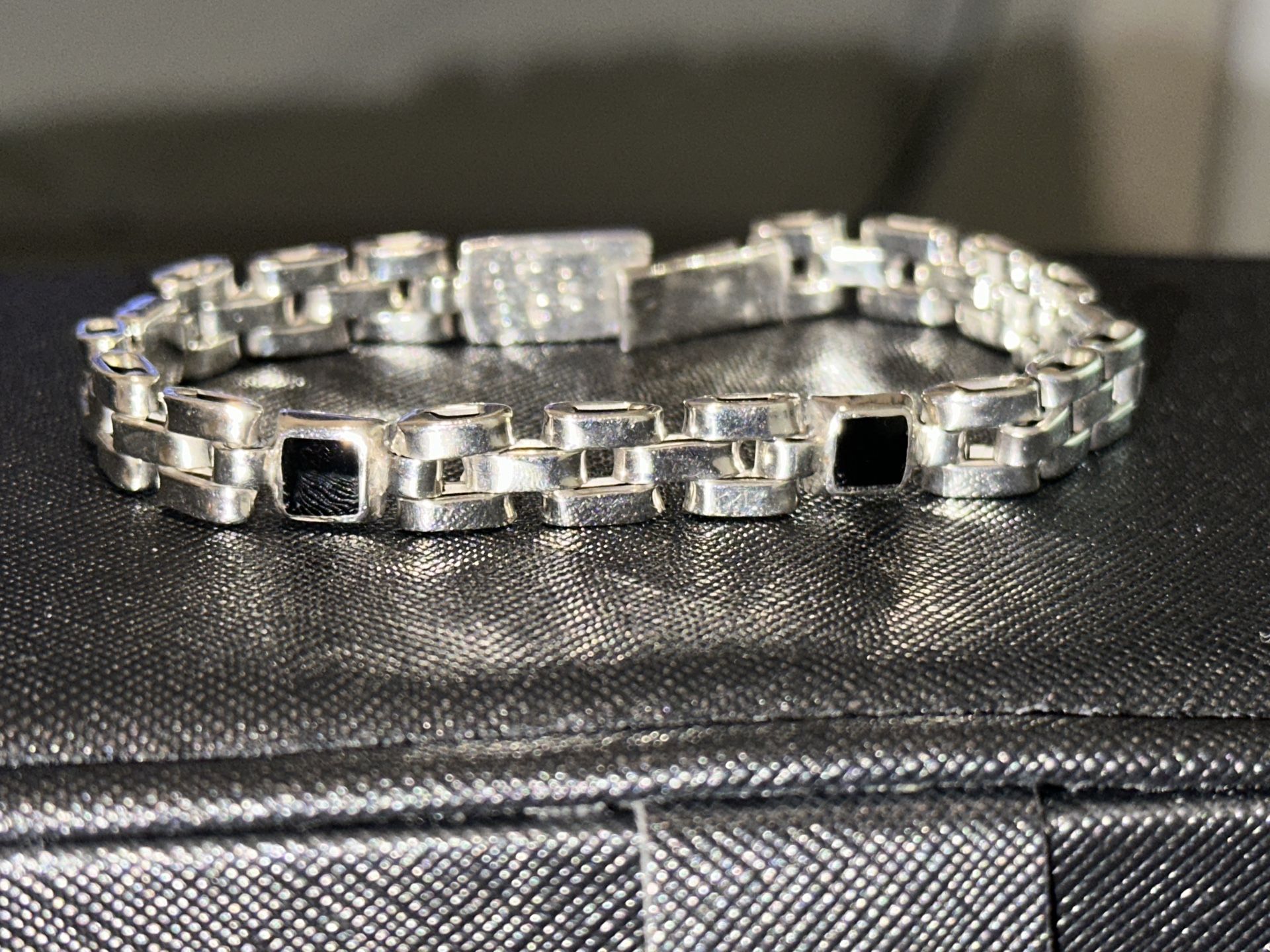 Vintage Taxco 925 Onyx Bracelet 