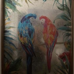 GALVANIZED PARROT PICTURE FRAME 35 x 24