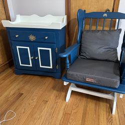 Rocking Chair With Matching Cabinet