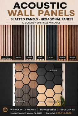 Acoustic Wall Panels Slatted and Hexagonal
