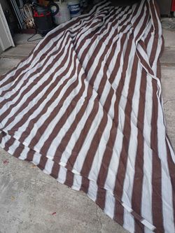 Large Brown and White Striped canopy